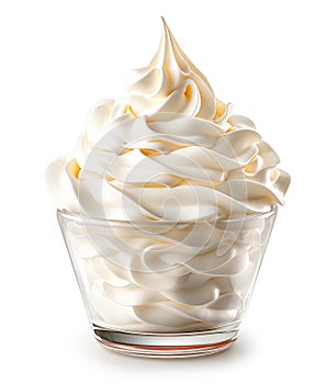 whipped cream on the white background