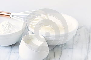 Whipping cream in white