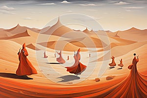 Whirling Dervishes in the Desert generated by AI photo