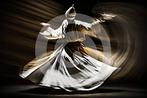 Whirling Dervishes. Sufi whirling dance with motion blur effect photo