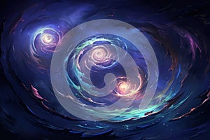 Whirling vortex elementals, conjuring powerful storms with their elemental prowess - Generative AI