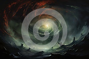 Whirling vortex elementals, conjuring powerful storms with their elemental prowess - Generative AI