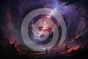 Whirling vortex elementals, conjuring powerful storms with their elemental prowess - Generative AI