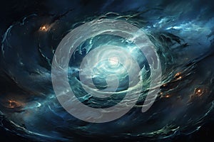 Whirling vortex elementals, conjuring powerful storms with their elemental prowess - Generative AI