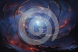 Whirling vortex elementals, conjuring powerful storms with their elemental prowess - Generative AI