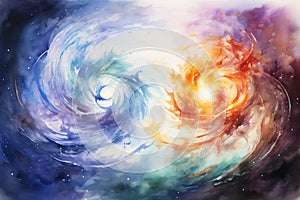 Whirling vortex elementals, conjuring powerful storms with their elemental prowess - Generative AI