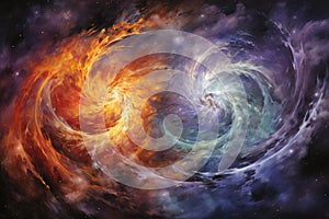 Whirling vortex elementals, conjuring powerful storms with their elemental prowess - Generative AI