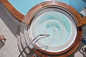 Whirlpool on the deck of a cruise ship photo