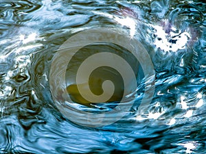 The whirlpool in the river in the spring.