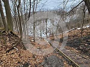 Whirlpool trail in winter in Niagara Falls, Canada.