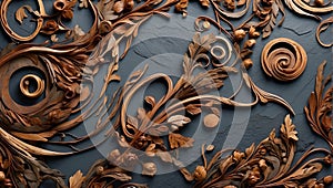 Whirlpool Whimsy: Chestnut Slate with Dynamic Patterns. AI generate