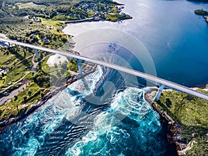 Whirlpools of the maelstrom of Saltstraumen, Nordland, Norway