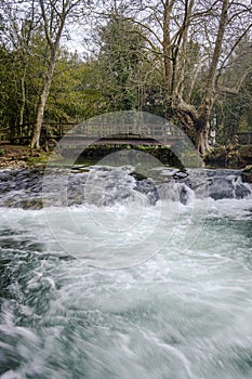 Whirlpools and small waterfalls in O Rosal, Galicia Spain