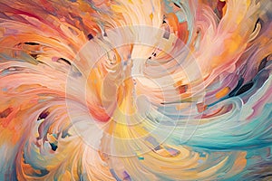 whirlwind of abstract colors and lines on a dynamic background, conveying a sense of movement and spontaneity