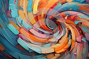 whirlwind of abstract colors and lines on a dynamic background, conveying a sense of movement and spontaneity