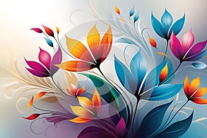 Whirlwind of Blossoms: Abstract Background with a Blur of Floral Elements, Swirls of Vibrant Colors Suggesting Petals in Motion