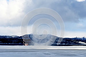 Whirlwind Of Snow At Alta Airport in Norway