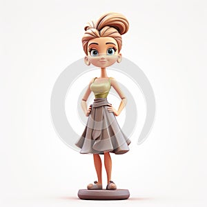 Whirly Figurine Cartoon Girl With Hyper-realistic Details