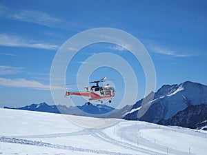 Whirlybird copter at Jungfraujoch Switzerland