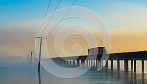 Whirokino Trestle Bridge Mist Dawn