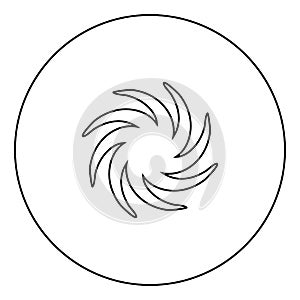 Whirpool black icon in circle outline