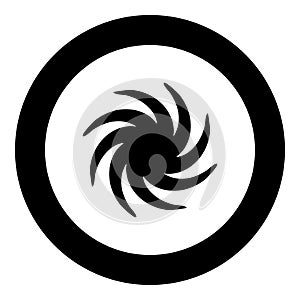 Whirpool black icon in circle vector illustration