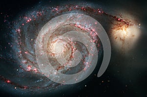 Whirpool Galaxy M51 in the constellation of Canes Venatici. Elements of this picture furnished by NASA