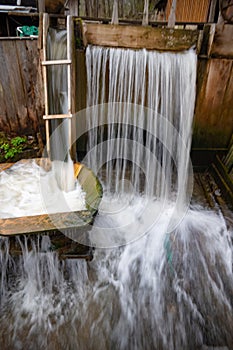 Whirpool tradional washing machine made by wood