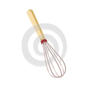 Whisk, beater, mixing tool. Manual mixer, whipper for cream whipping, beating, blending. Corolla accessory, utensil for