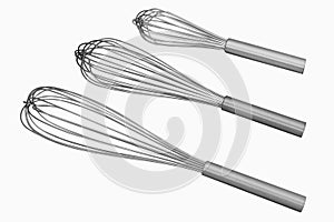 Set of egg whisks, three sizes