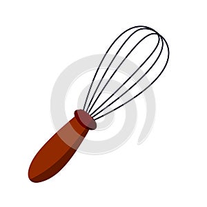 Whisk for cooking. Whipping up food. Kitchen utensils. Tool for blend ingredient