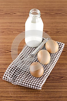 Whisk egg and milk