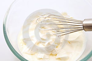 Whisked Cream in a Bowl photo