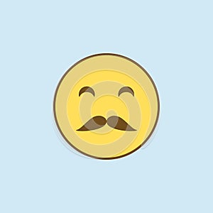 whiskered 2 colored line icon. Simple yellow and brown element illustration. whiskered concept outline symbol design from emoji se