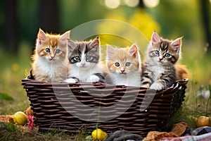 Whiskered Charmers. Playful Pawprints and Cat Antics. AI Generated