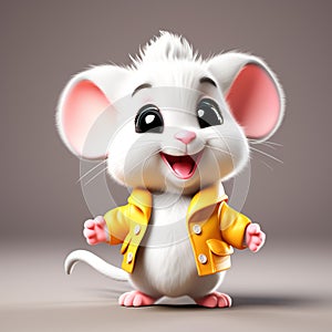 Whiskered Wonder: 3D Illustration of a Cute Mouse