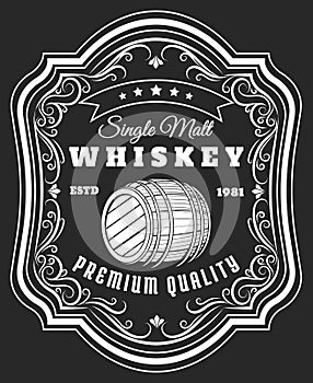 Whiskey barrel label