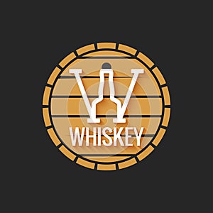 Whiskey barrel logo design on black background