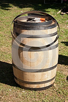Whiskey barrel in the making