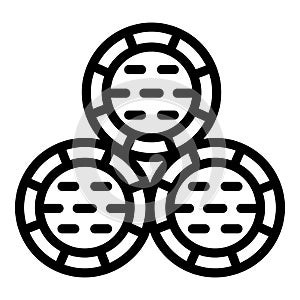 Whiskey barrel stack icon, outline style