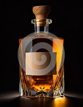 Whiskey bottle with blank label