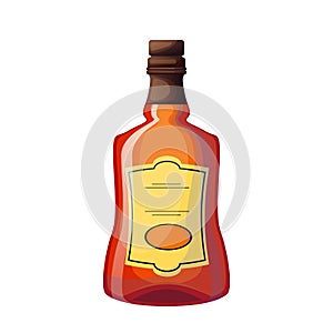 whiskey bottle cartoon vector illustration