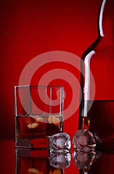 Whiskey Bottle And Glass