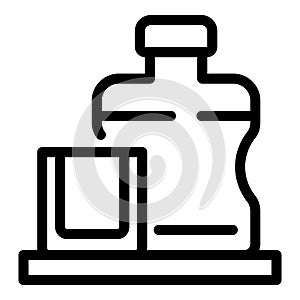 Whiskey bottle icon, outline style