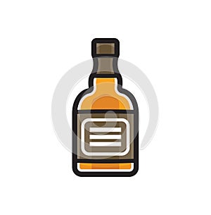 Whiskey bottle isolated on the white background