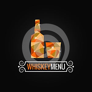 Whiskey bottle poly design background