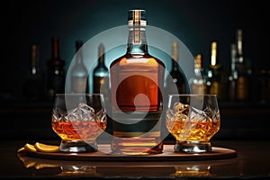 Whiskey bottles with img