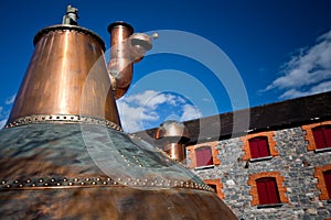 Whiskey distillery Old copper washback in Ireland