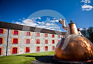 Whiskey distillery Old copper washback in Ireland