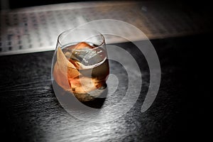 Whiskey dof glass of fresh Captain James Cook Cocktail